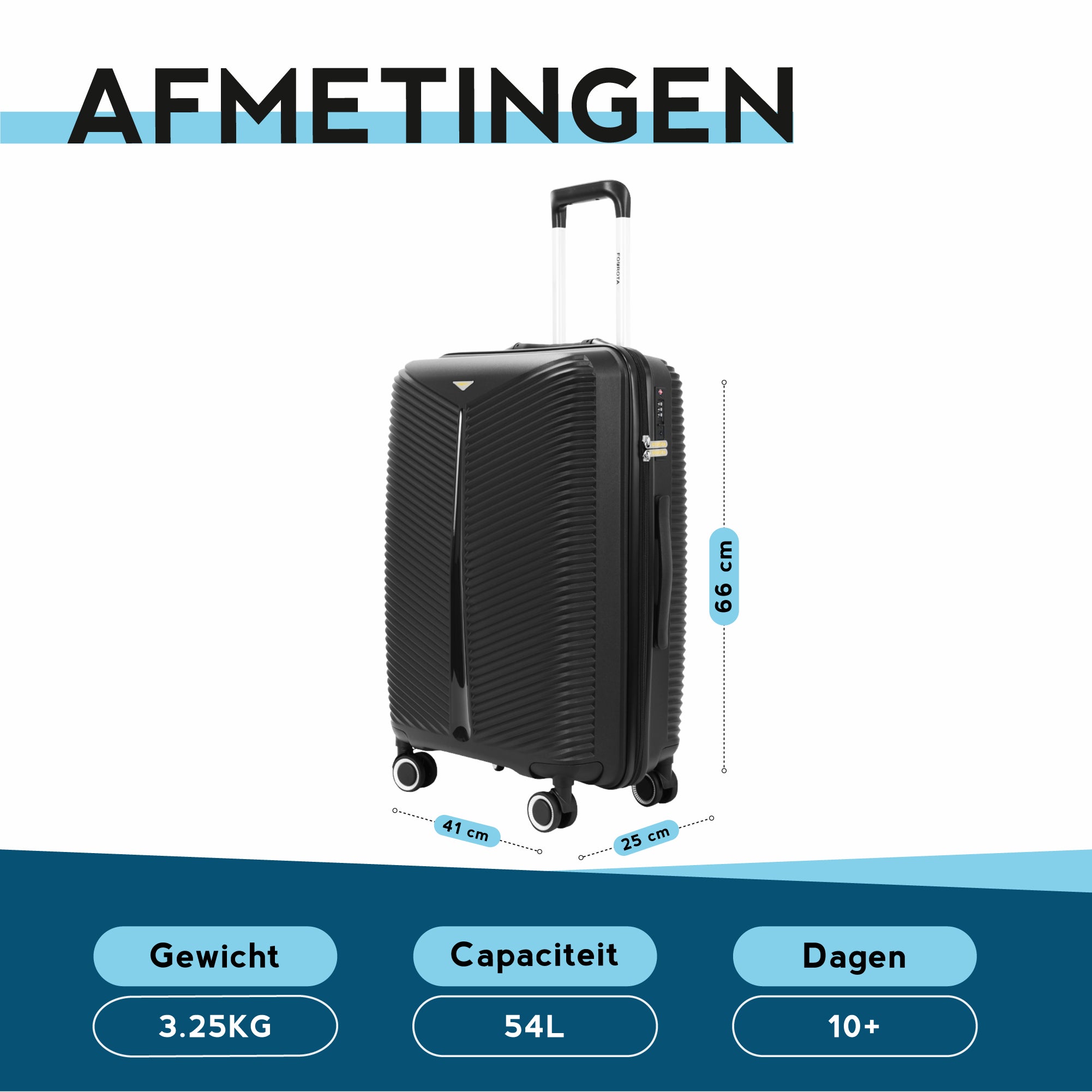 FOUROTA Medium Koffer met Weegschaal