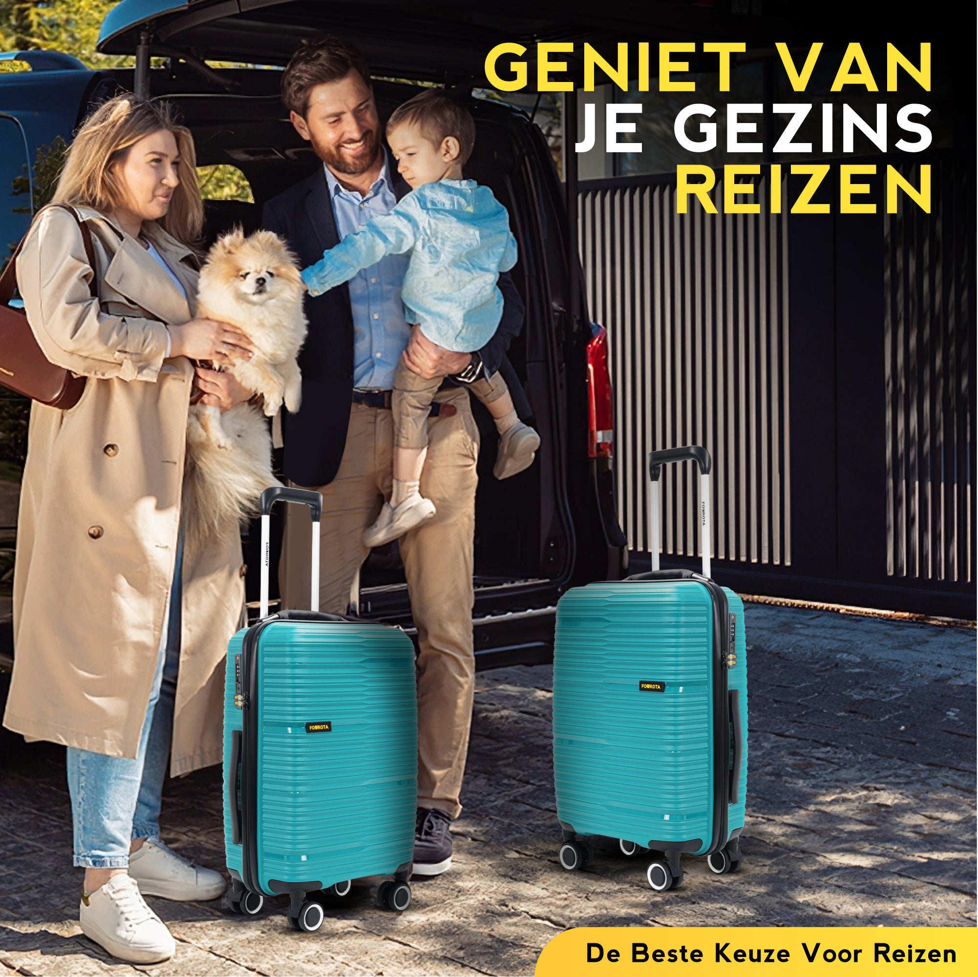 FOUROTA Handbagage Koffers met Weegschaal