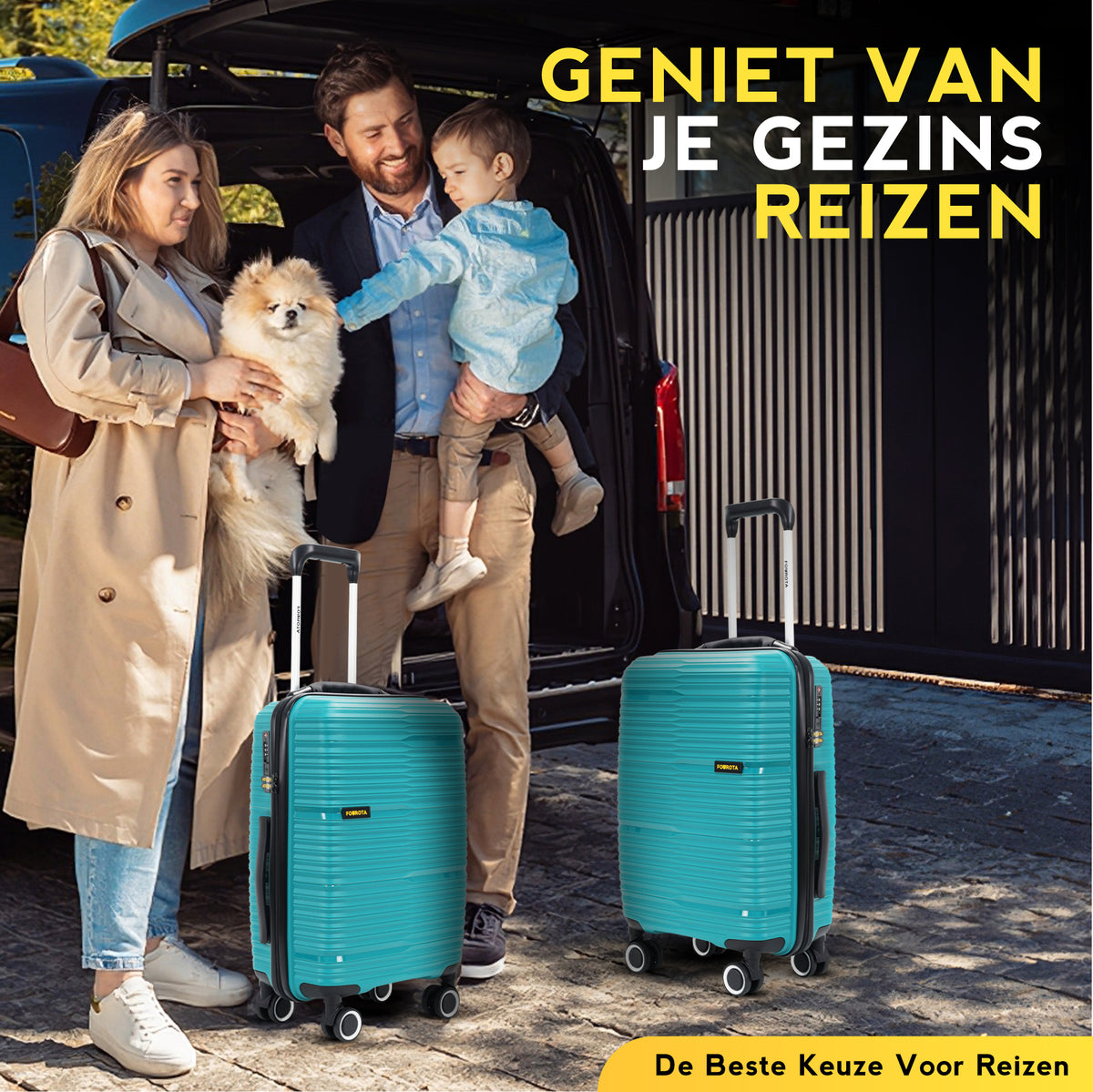 FOUROTA Handbagage Koffers met Weegschaal