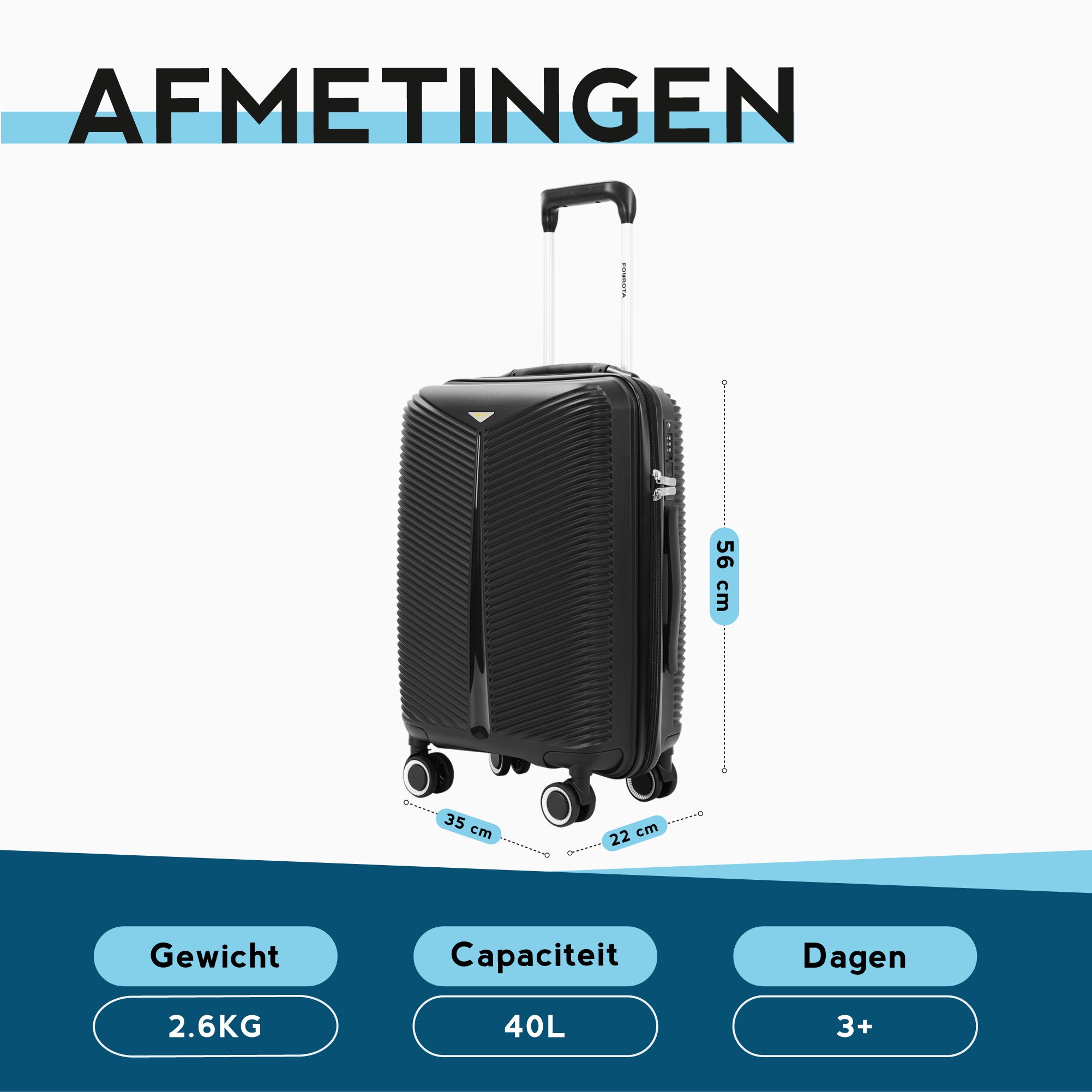 FOUROTA Handbagage met Weegschaal