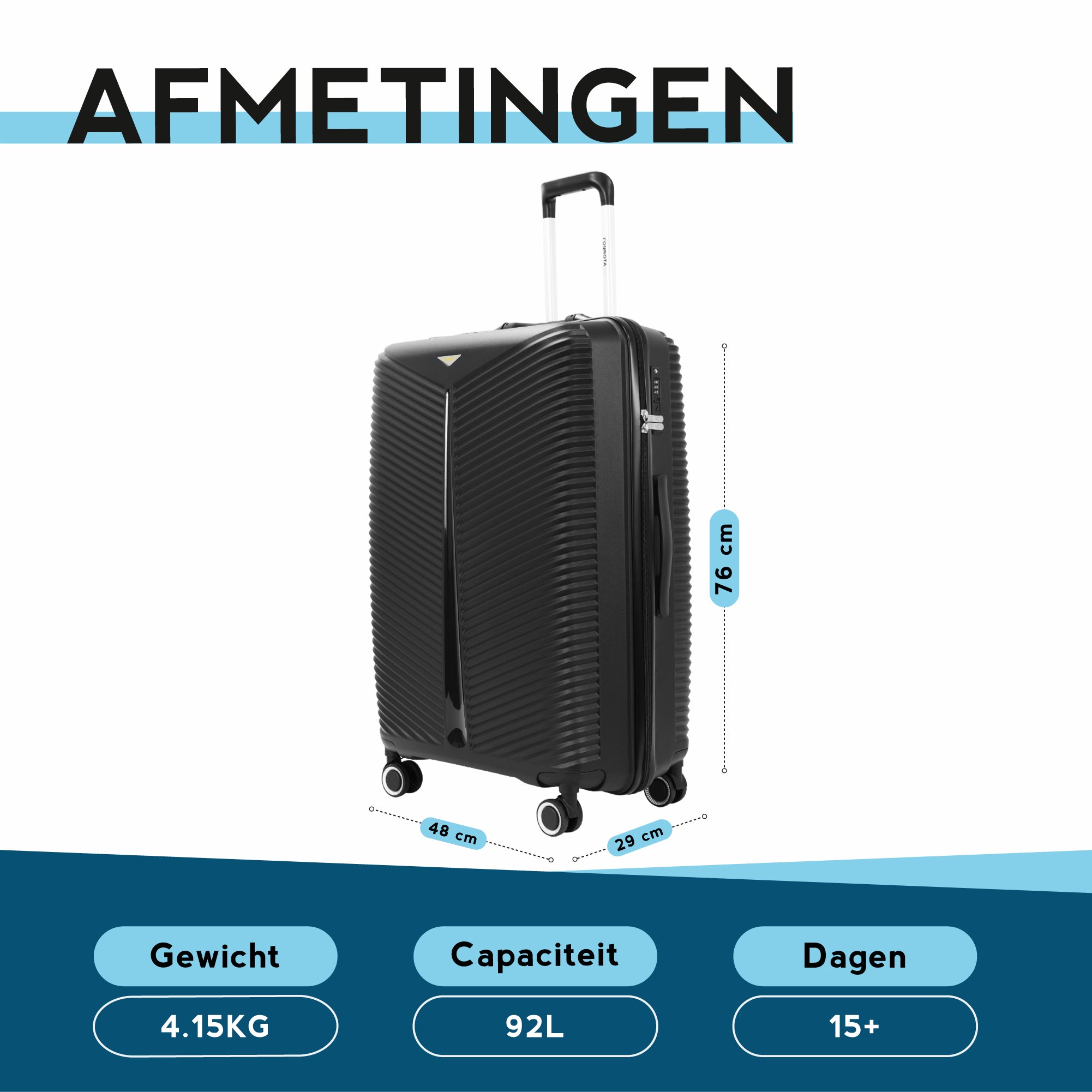 FOUROTA Large Koffers met Weegschaal