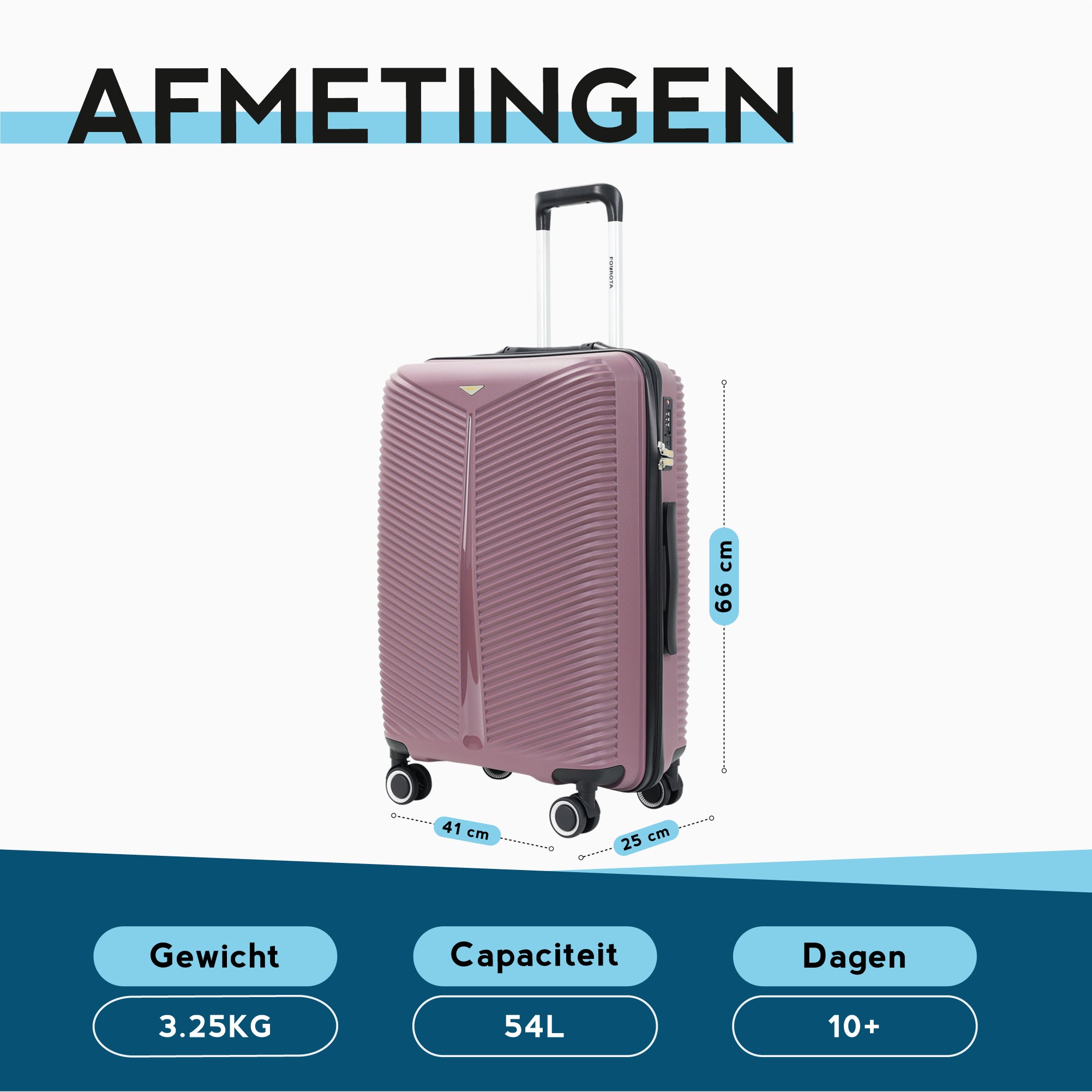 FOUROTA Medium Koffer met Weegschaal