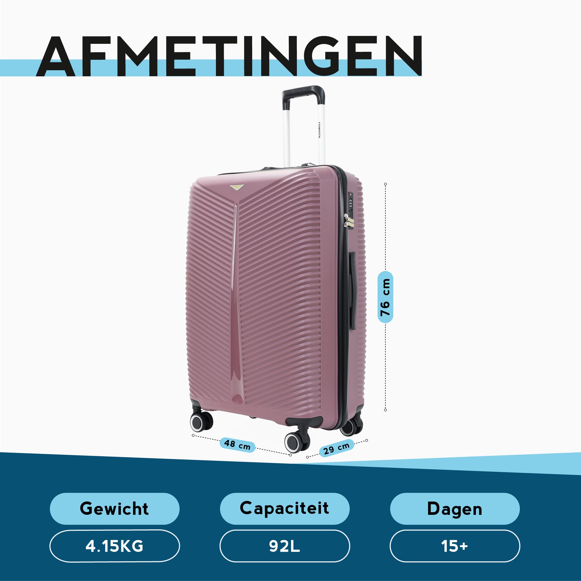 FOUROTA Large Koffers met Weegschaal