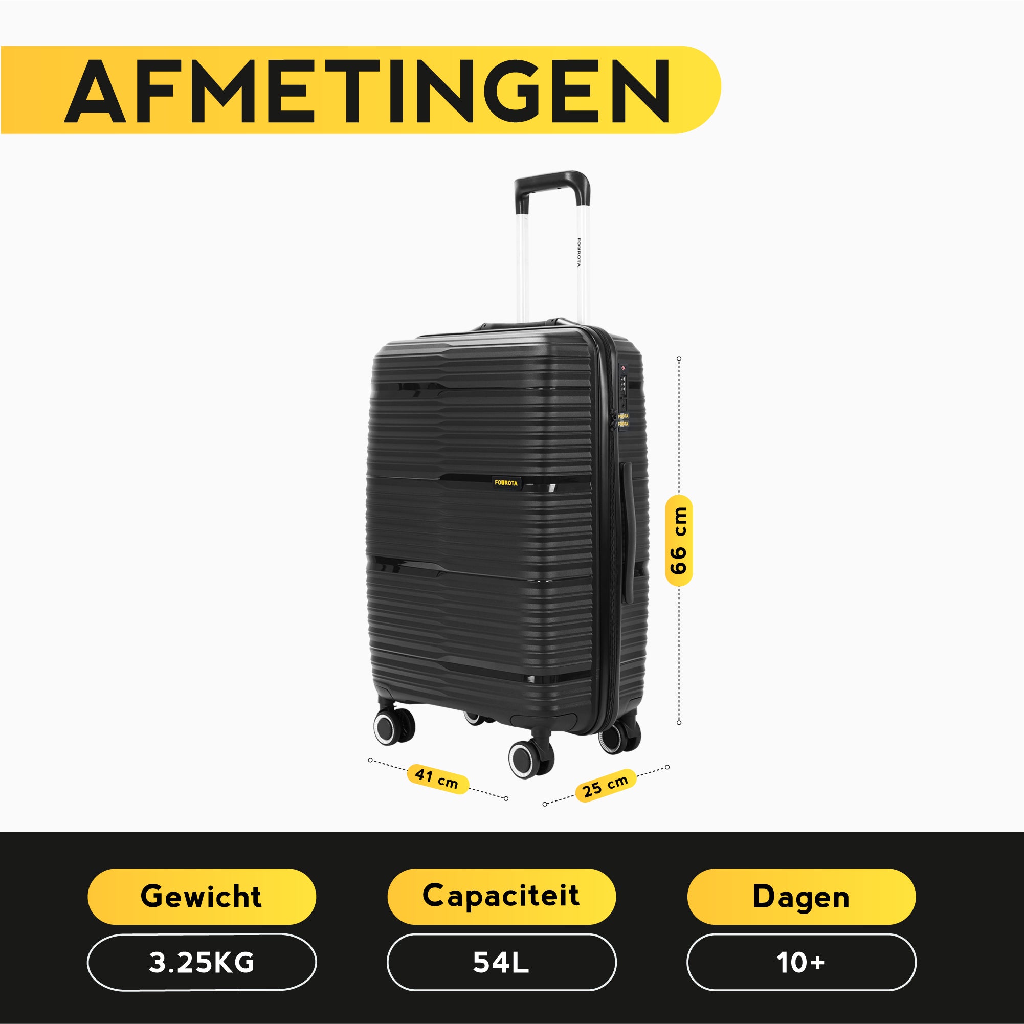 FOUROTA Medium Koffers met Weegschaal