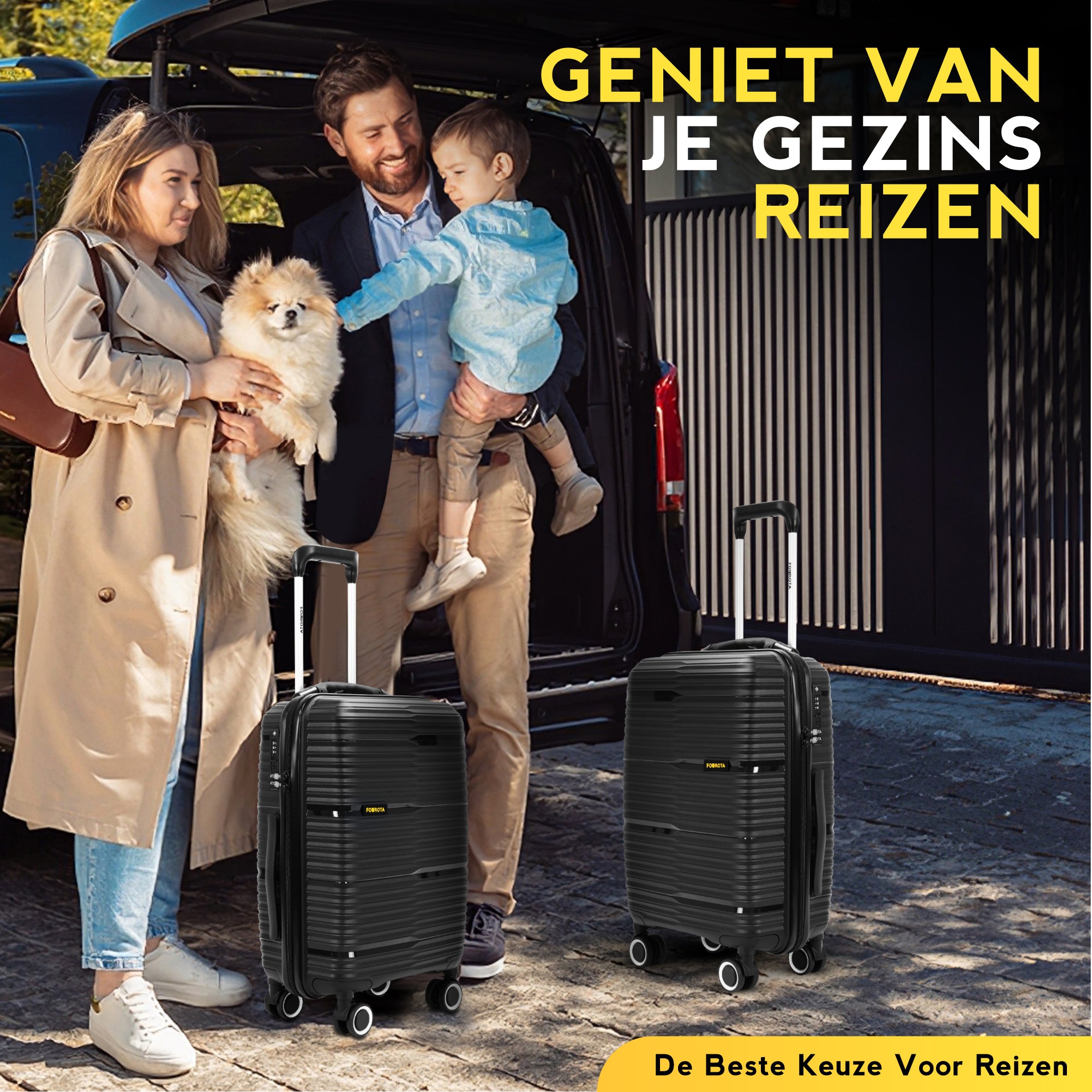 FOUROTA Handbagage Koffers met Weegschaal