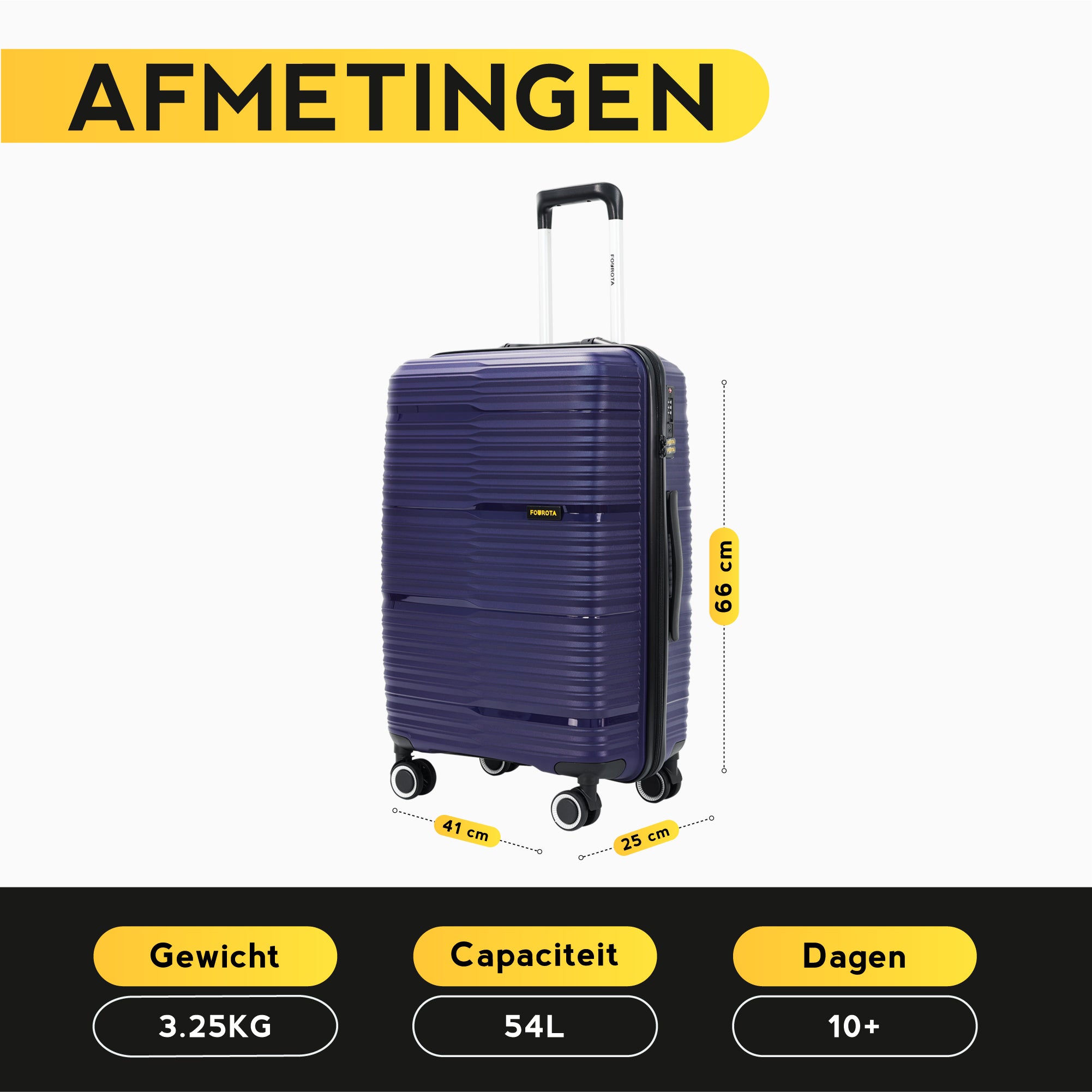 FOUROTA Medium Koffers met Weegschaal