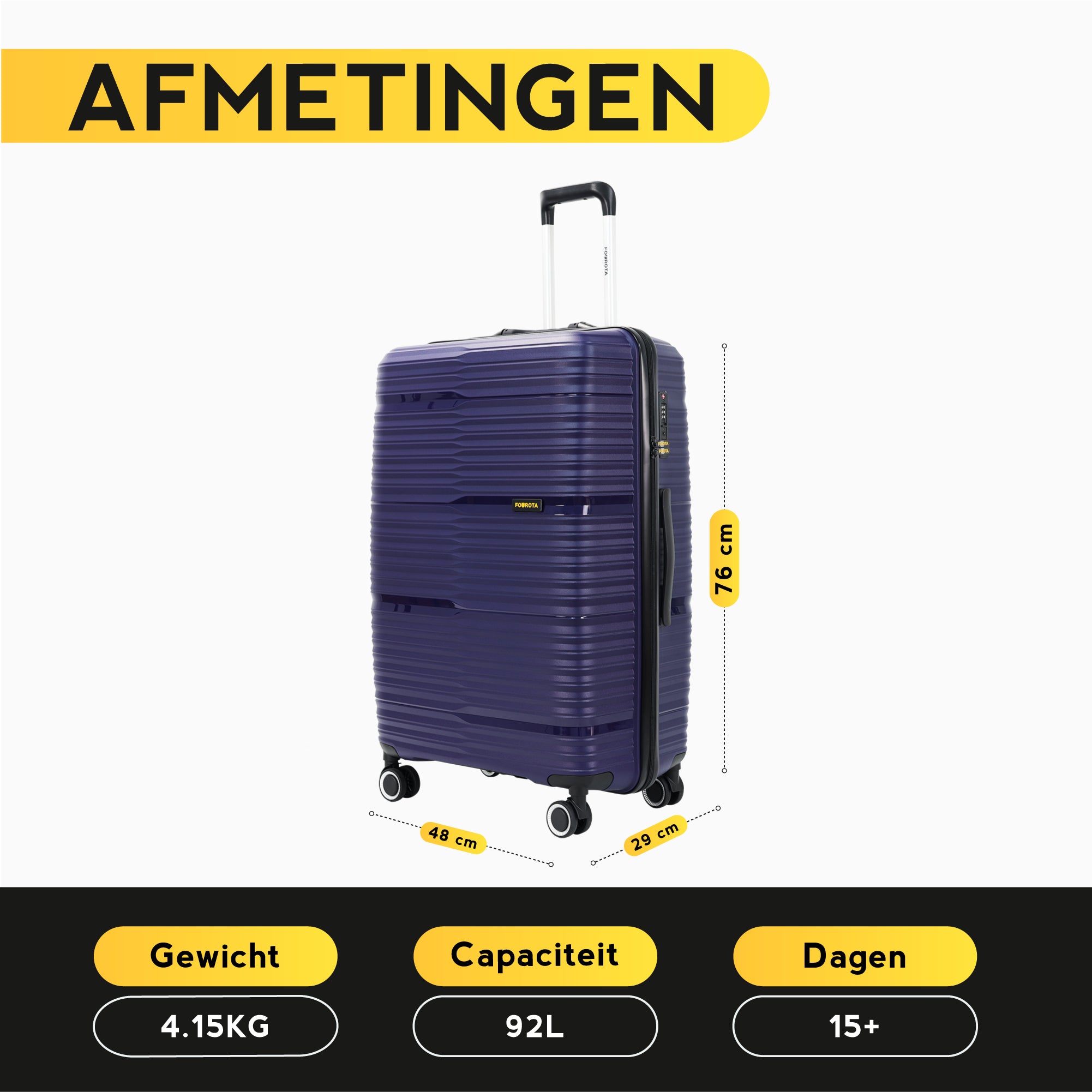 FOUROTA Large Koffers met Weegschaal