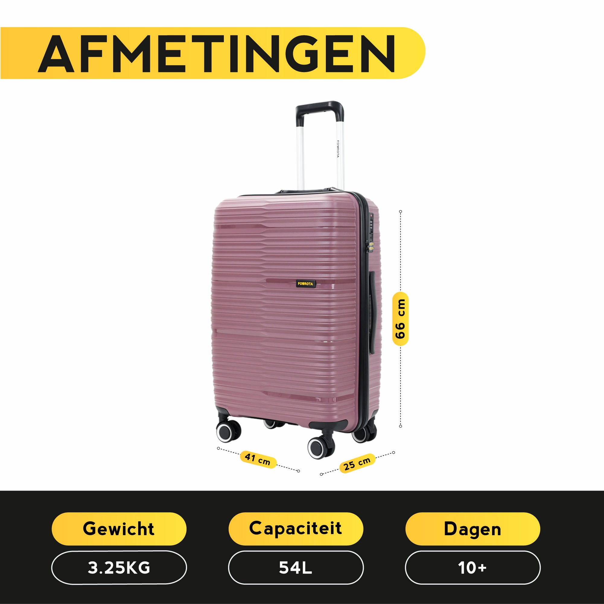 FOUROTA Medium Koffers met Weegschaal