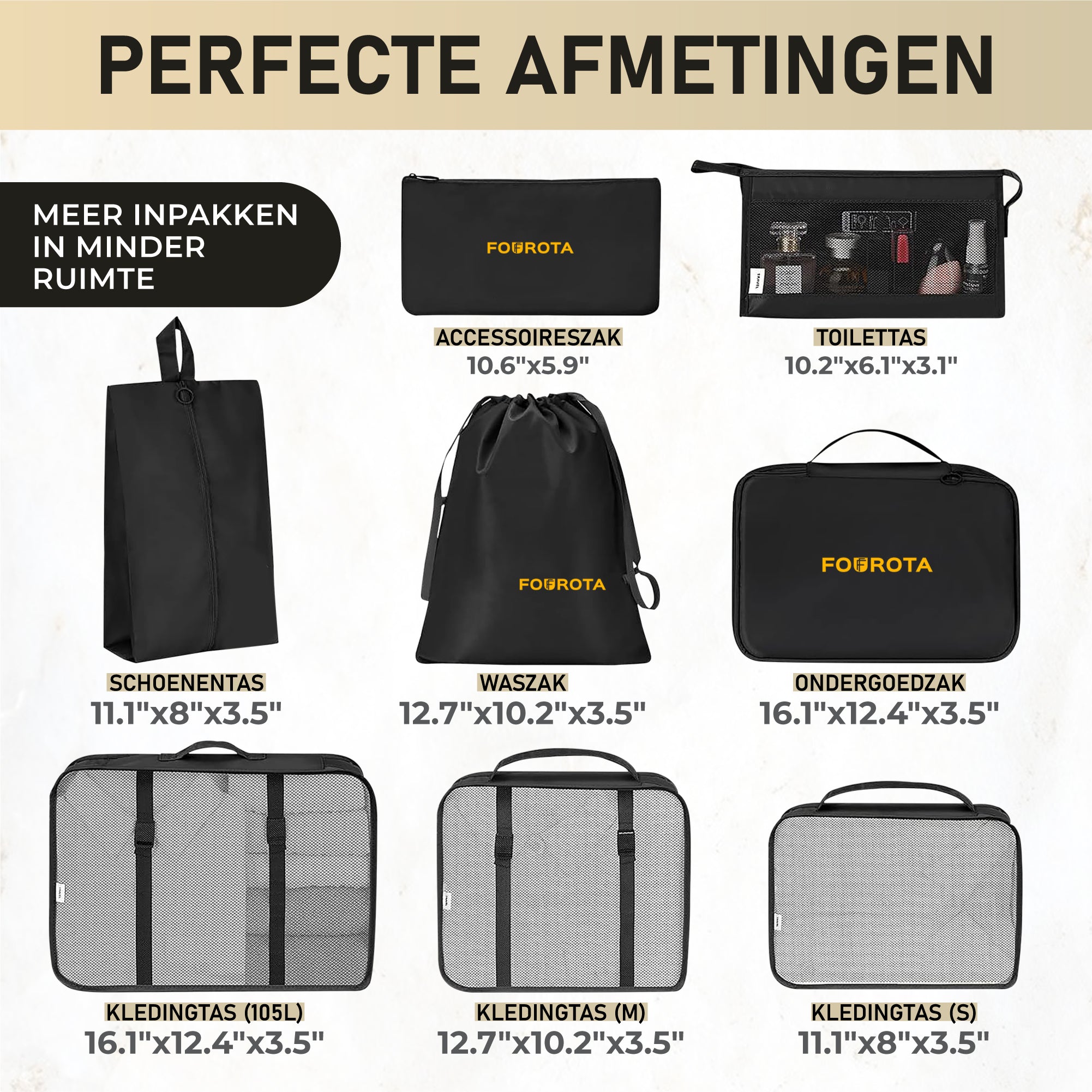 FOUROTA Koffer organizer 8 delige set