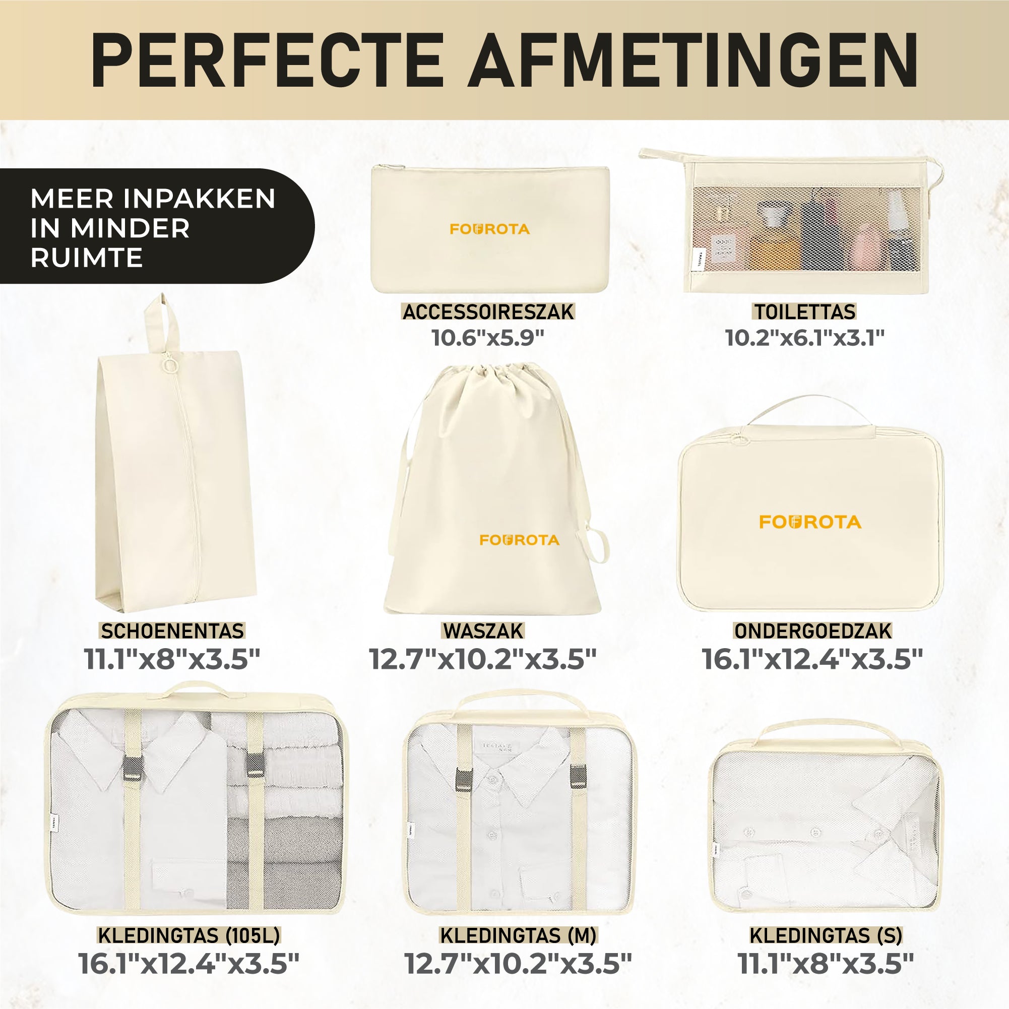 FOUROTA Koffer organizer 8 delige set