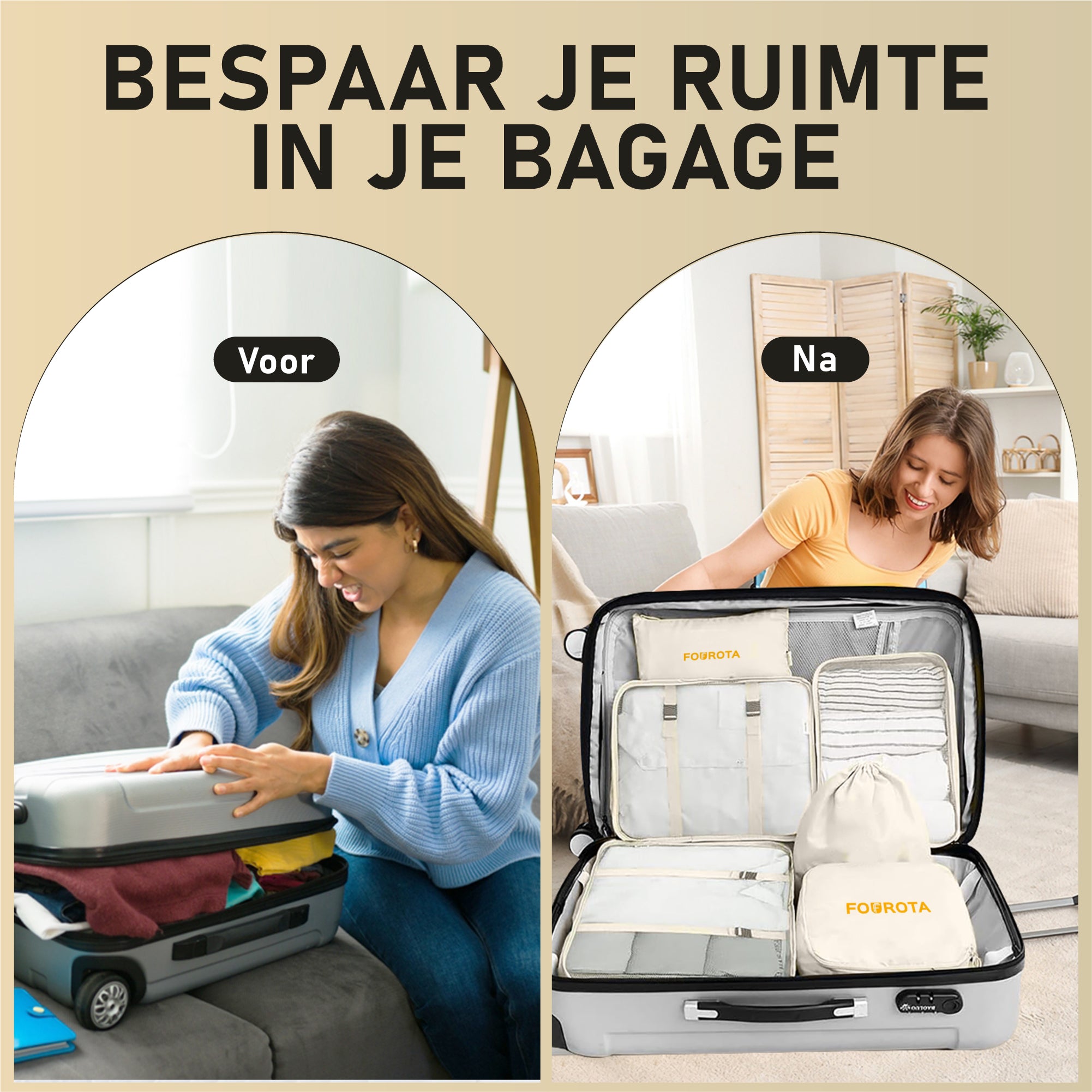 FOUROTA Koffer organizer 8 delige set