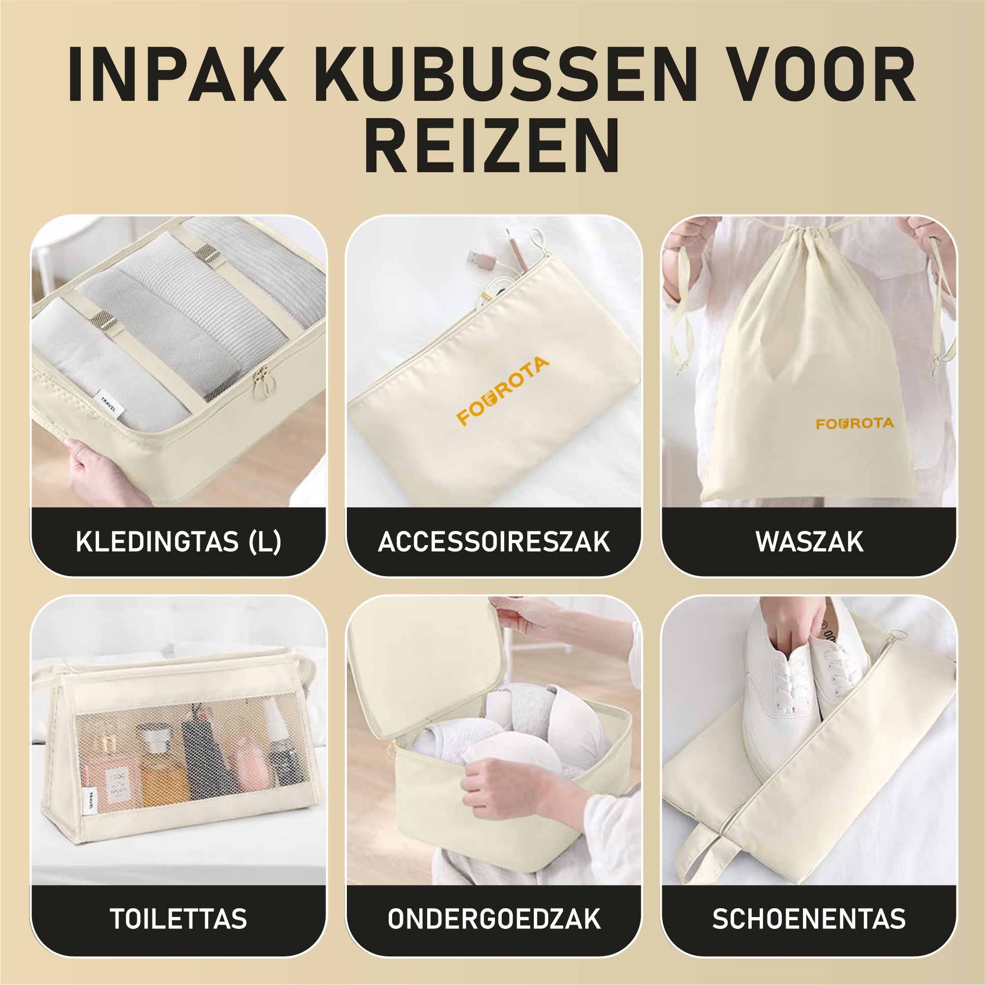 FOUROTA Koffer organizer 8 delige set
