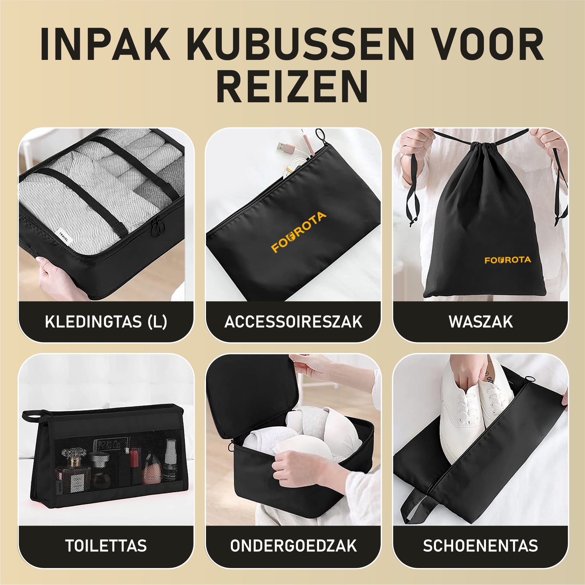 FOUROTA Koffer organizer 8 delige set