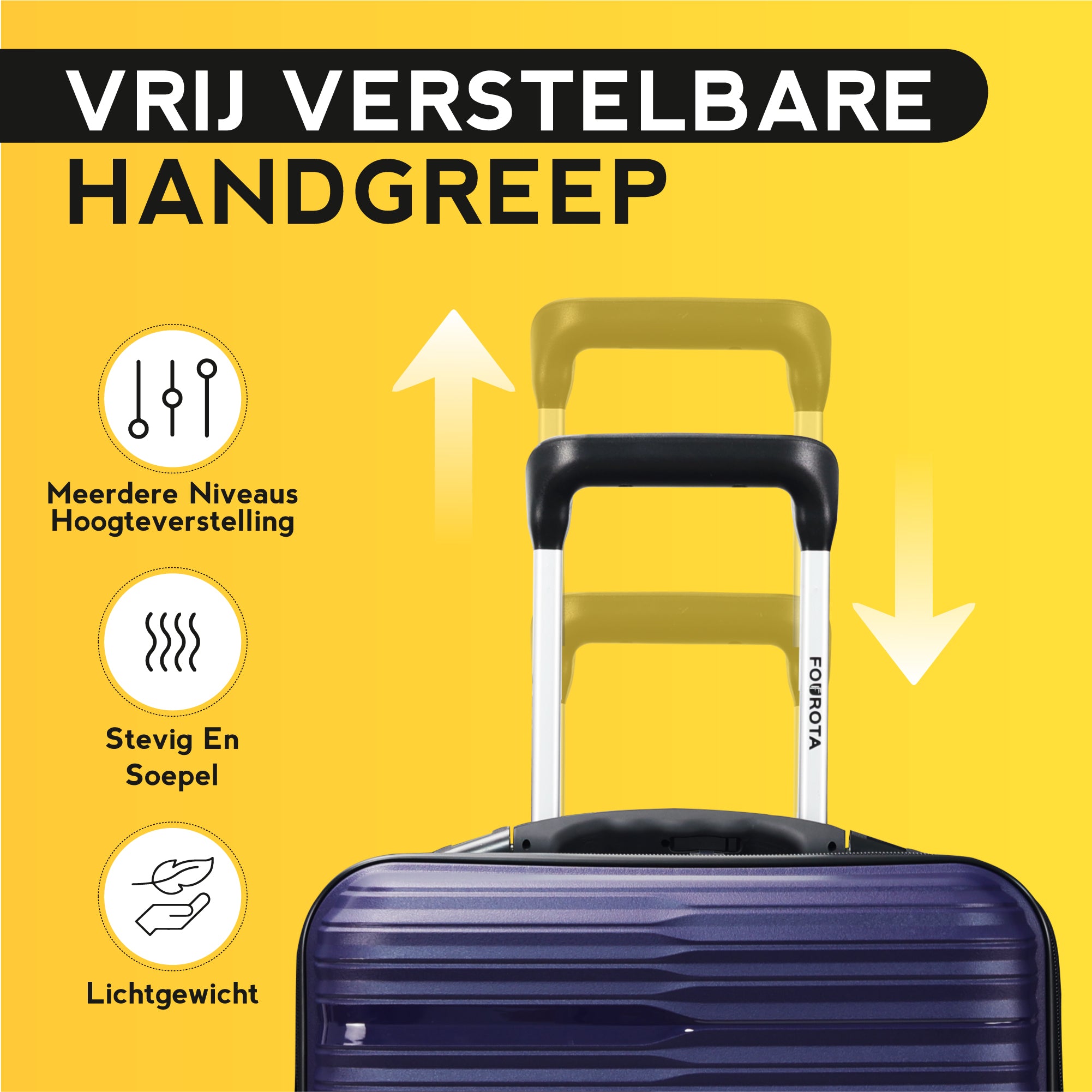 FOUROTA Handbagage Koffers met Weegschaal