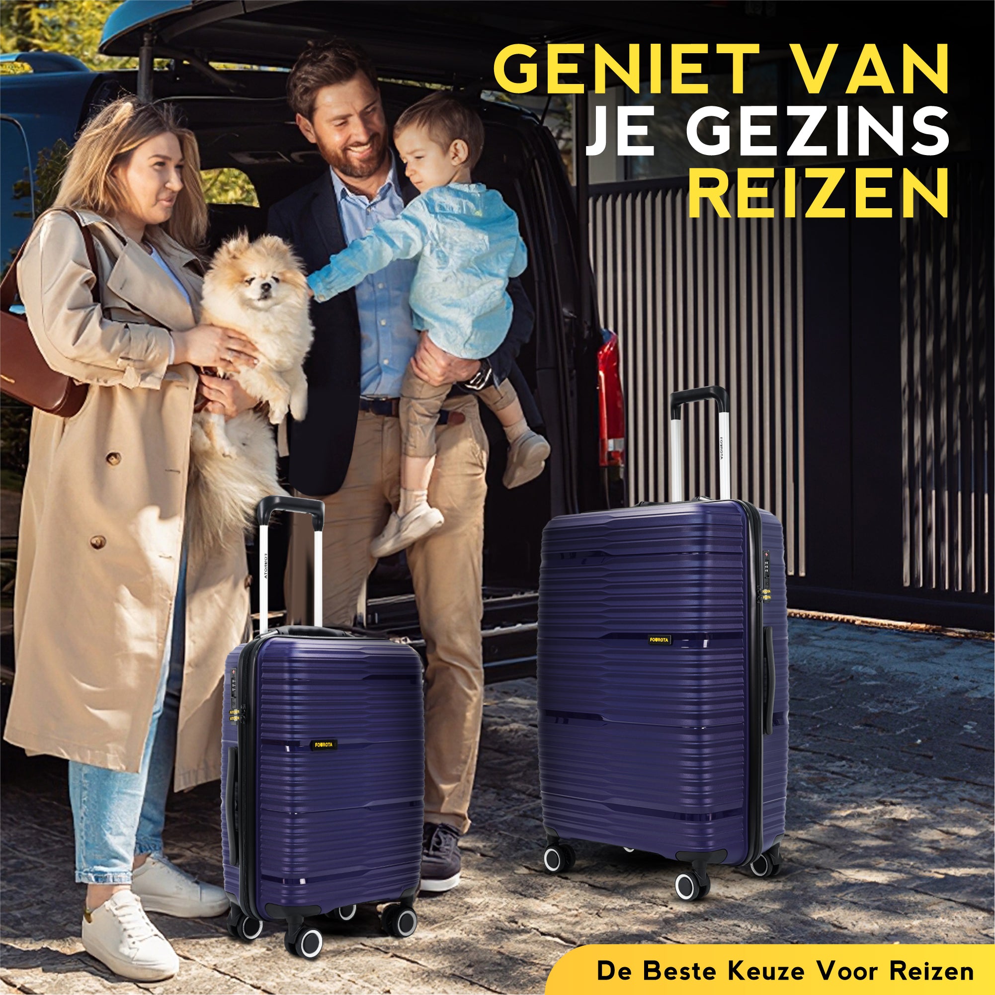 FOUROTA Handbagage Koffers met Weegschaal