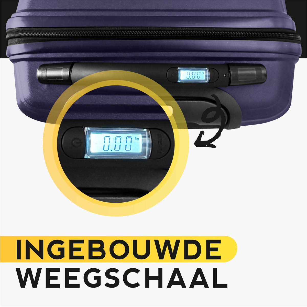 FOUROTA Handbagage Koffers met Weegschaal