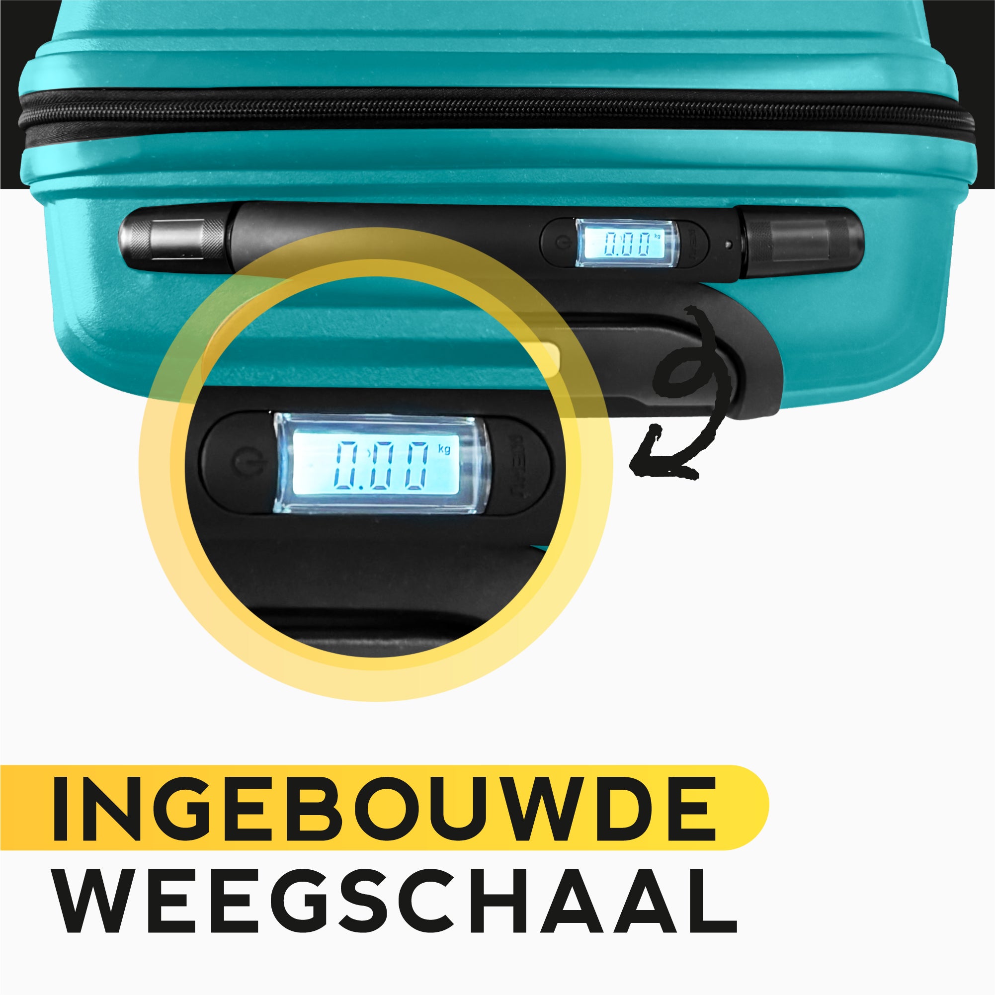 FOUROTA Handbagage Koffers met Weegschaal